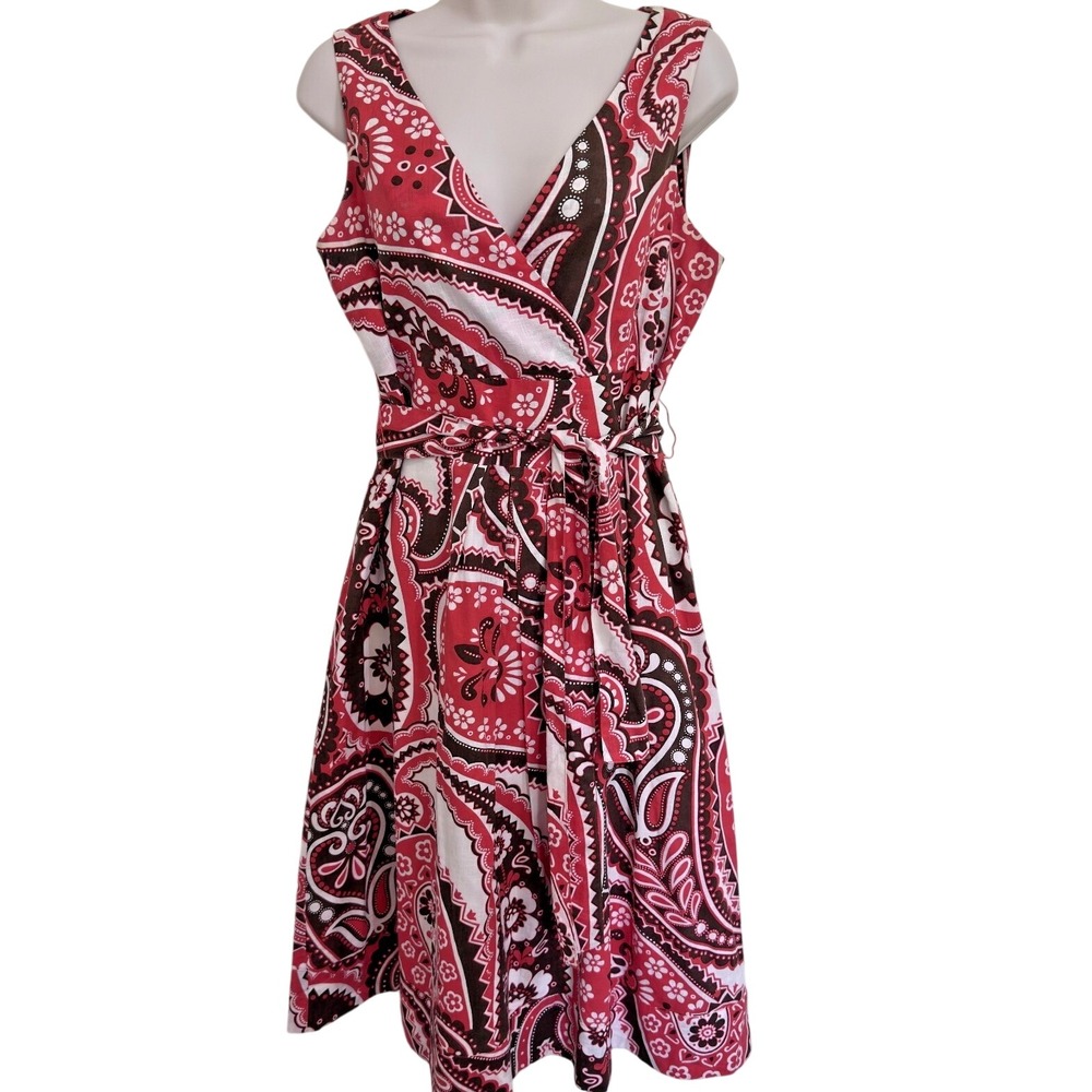 Talbots Dress 8 Fit and Flare Lined Sleeveless Midi Office Layer Feminine